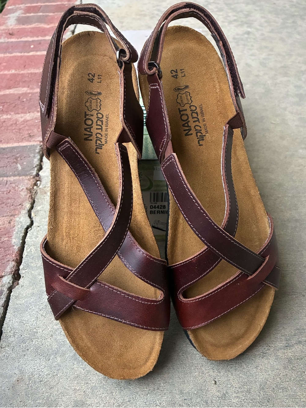 New Naot Women’s Brown Leather “Bernice” Slingback Sandals